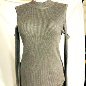 La Miel Cold Shoulder Long Sleeve Ribbed Blouse